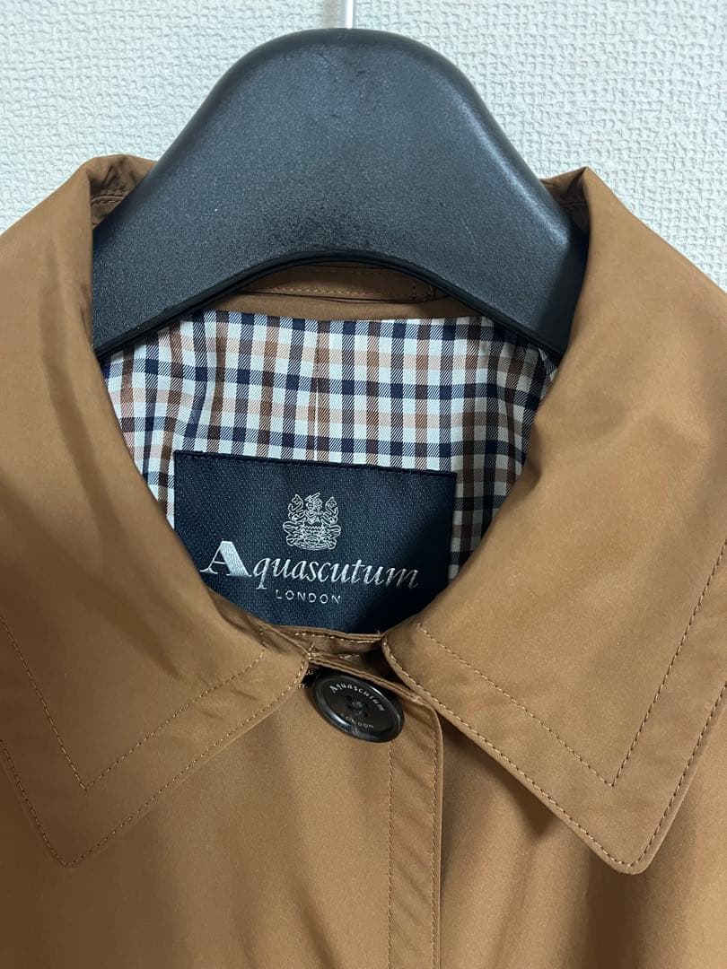 【Aquascutum美品】SORELAタフタ ステンカラーコート／レインコート