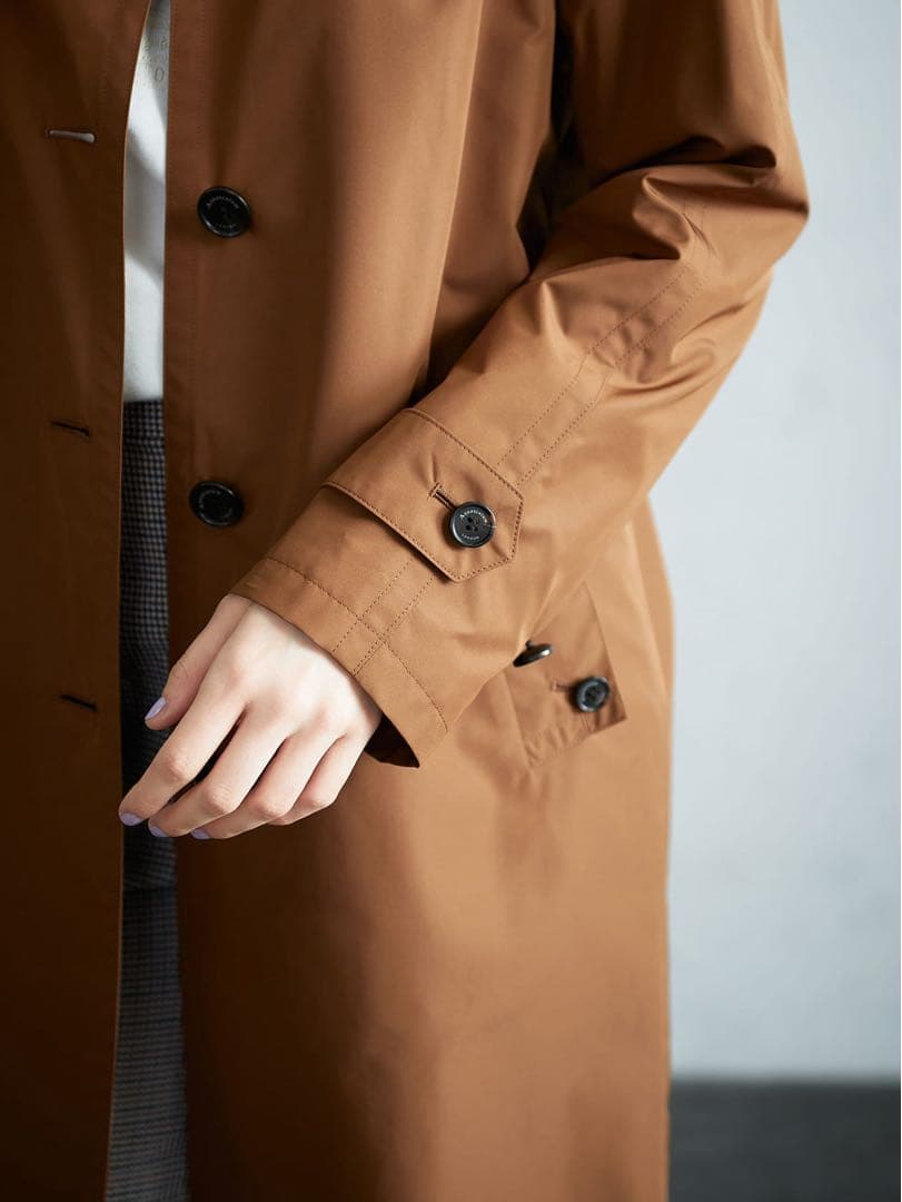 【Aquascutum美品】SORELAタフタ ステンカラーコート／レインコート