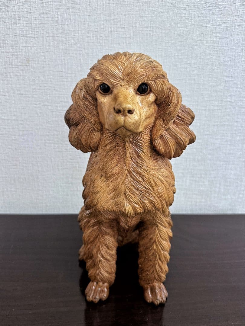 スワールウッド　天然無垢材　プードル　木彫り　手彫り　木製　犬の置物