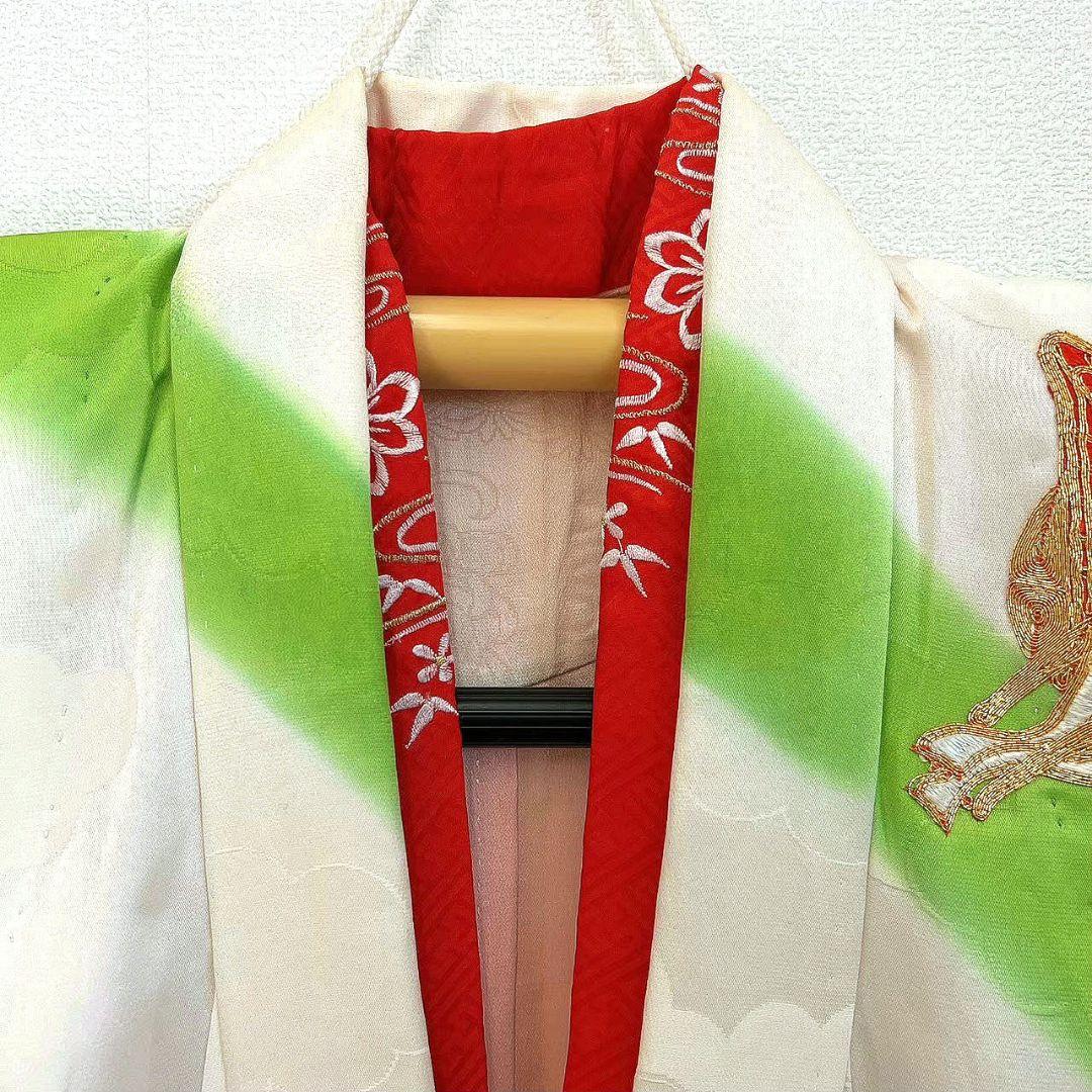 七五三　7歳　女の子　着物フルセット　小物セット　金糸刺繍　シンプル白　5032