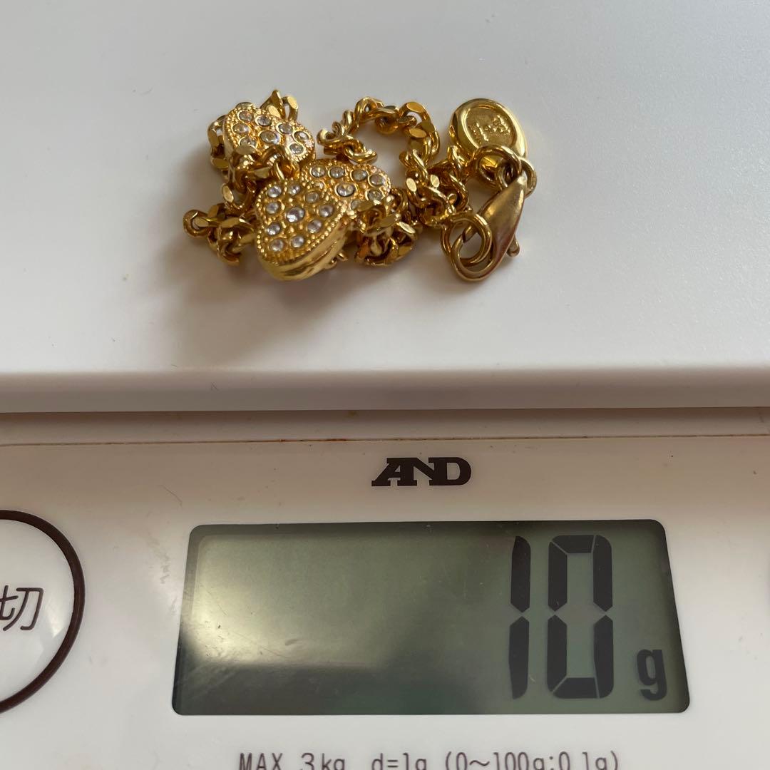 CELINE　オールドセリーヌ　ブレスレット　ハート　ラインストーン