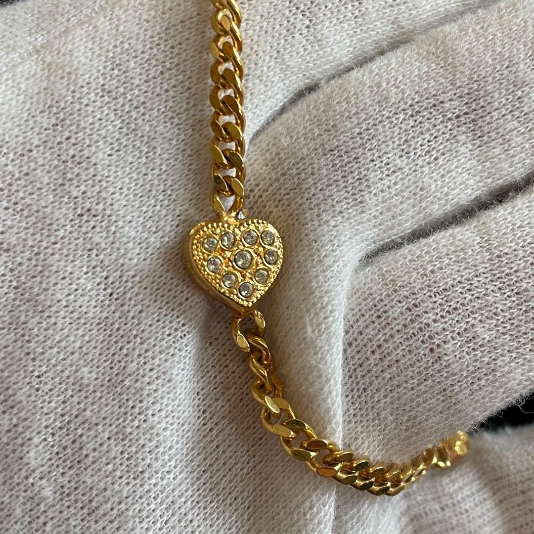 CELINE　オールドセリーヌ　ブレスレット　ハート　ラインストーン