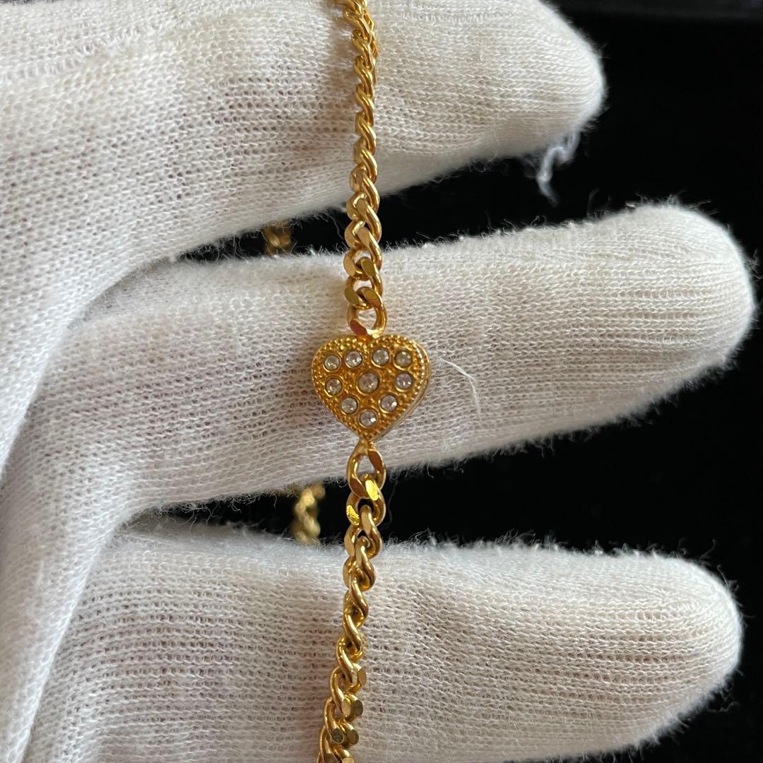 CELINE　オールドセリーヌ　ブレスレット　ハート　ラインストーン