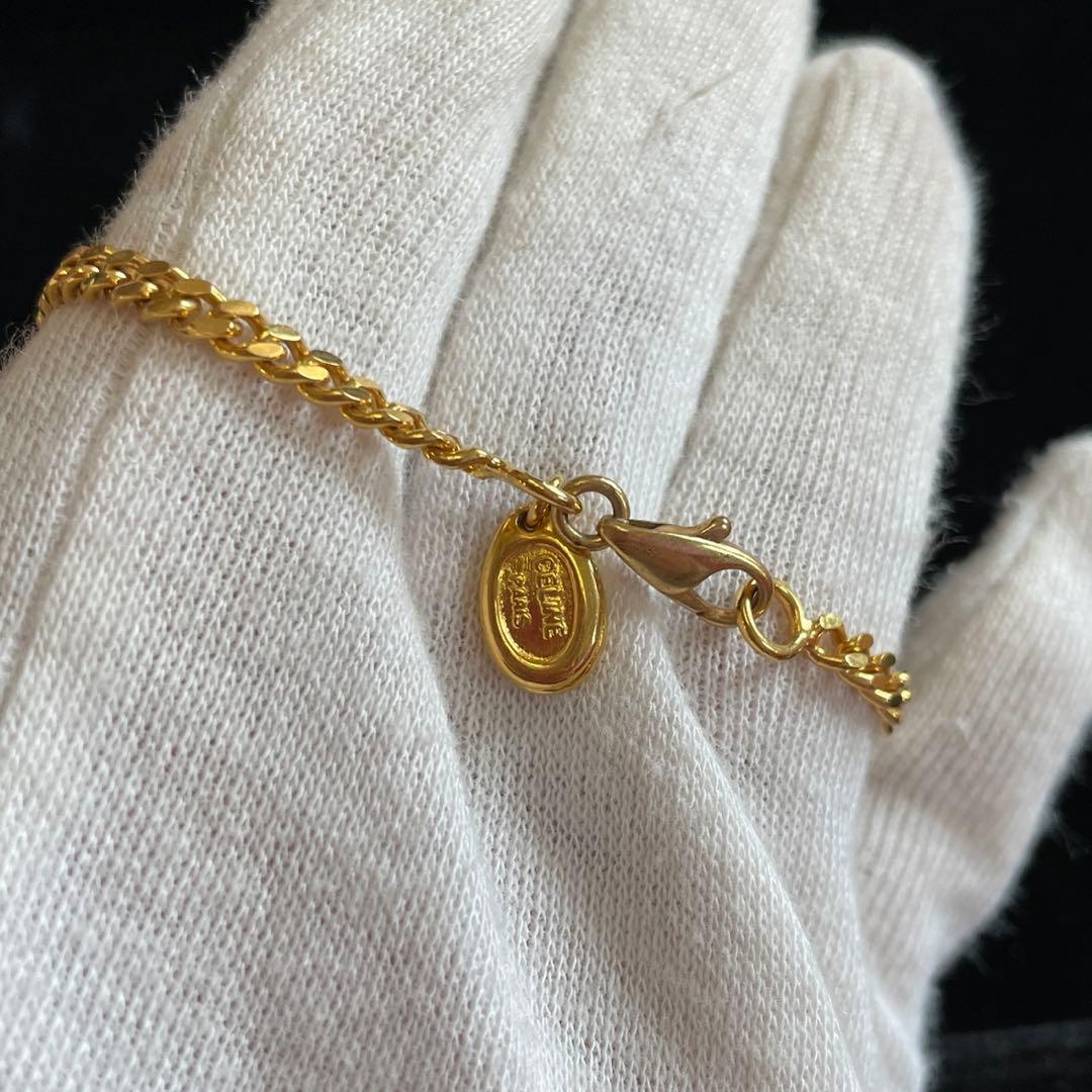 CELINE　オールドセリーヌ　ブレスレット　ハート　ラインストーン