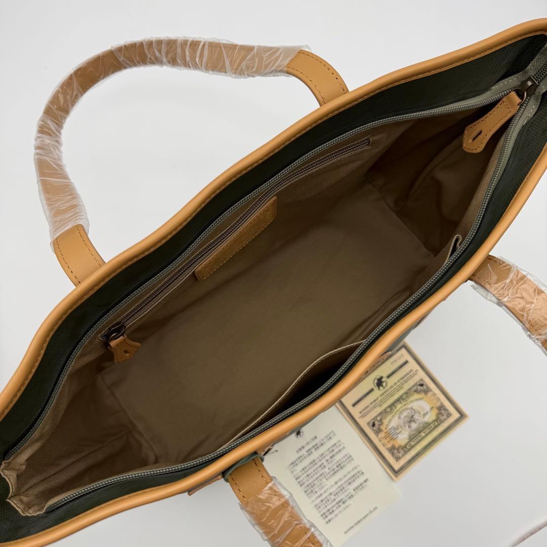 【タグ付き】ハンティングワールド トートバッグ レザー 肩掛け A4 カーキ