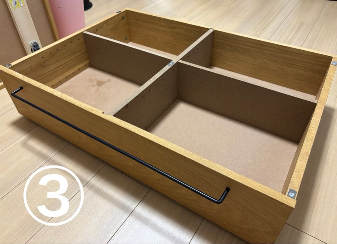 【3個セット】無印良品 ベッドフレーム下収納 小 オーク材 MUJI