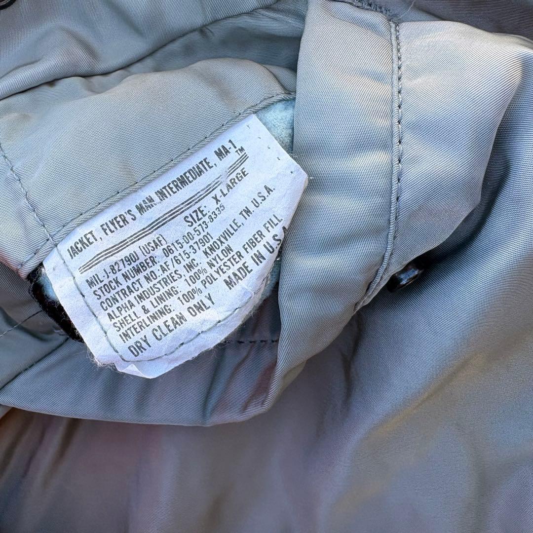 USAF MA-1 70s ALPHA フライトジャケット XL シルバー