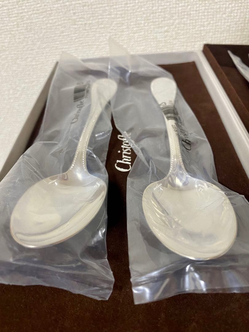 【新品・収納箱付き】クリストフル　パール　カトラリー6本セット
