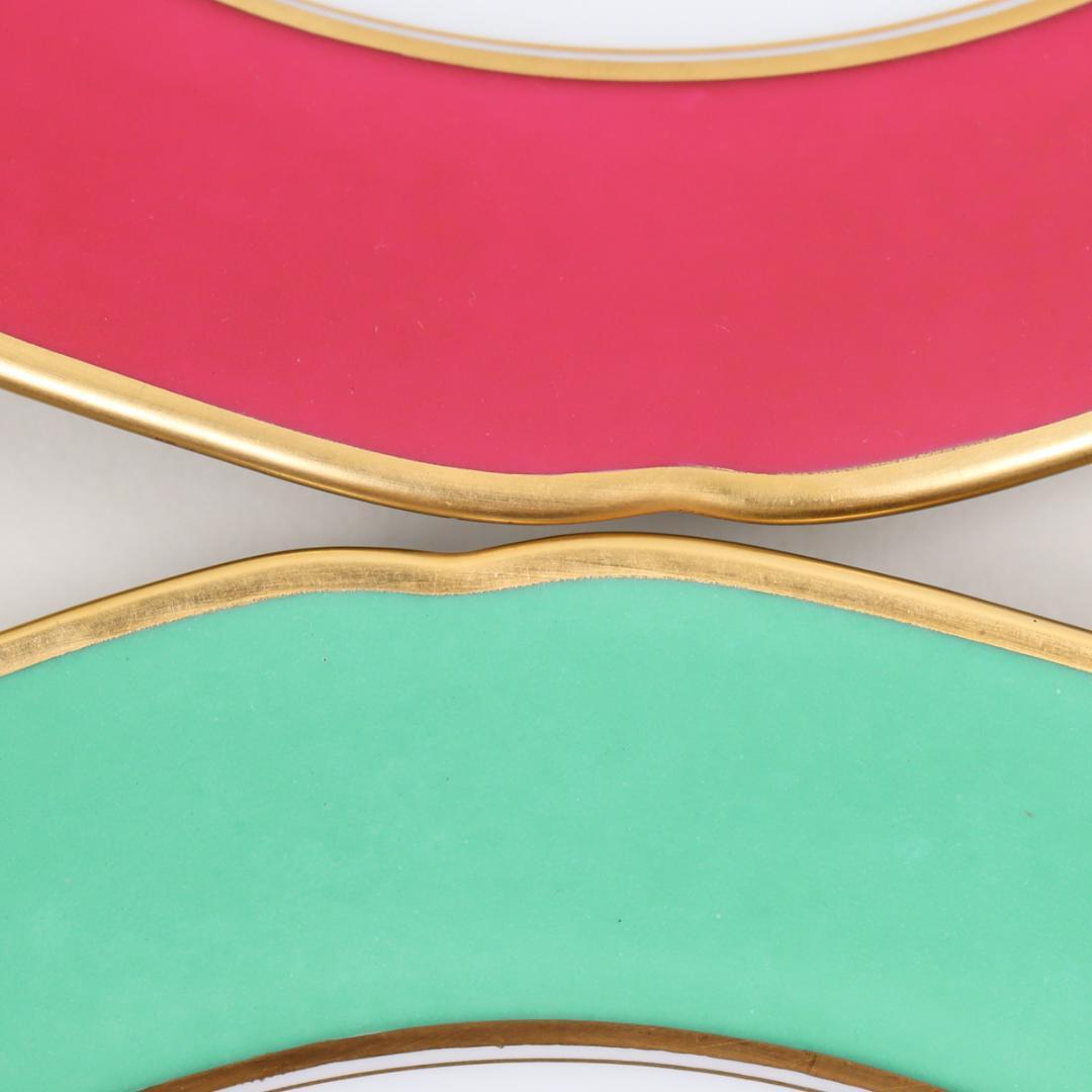 オールドノリタケ 手描き色図変りプレートセット 6枚 22cm