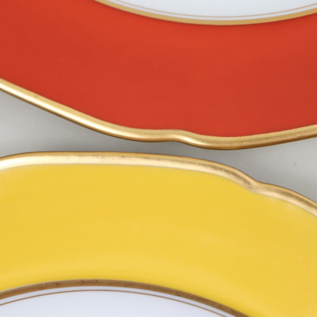 オールドノリタケ 手描き色図変りプレートセット 6枚 22cm