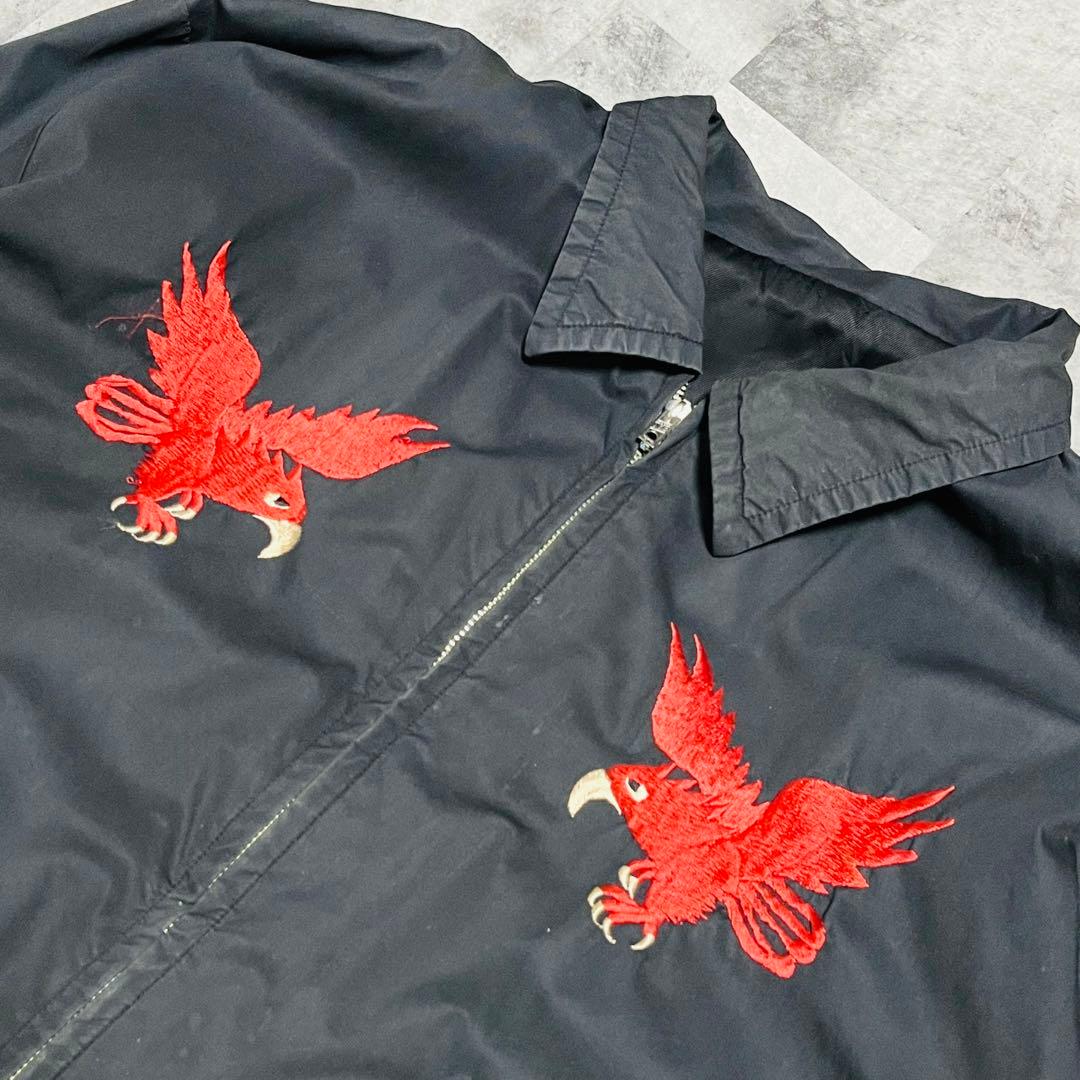 【希少⭐️XL】赤虎 テーラー東洋 スカジャン リバーシブル 龍 刺繍　ブラック