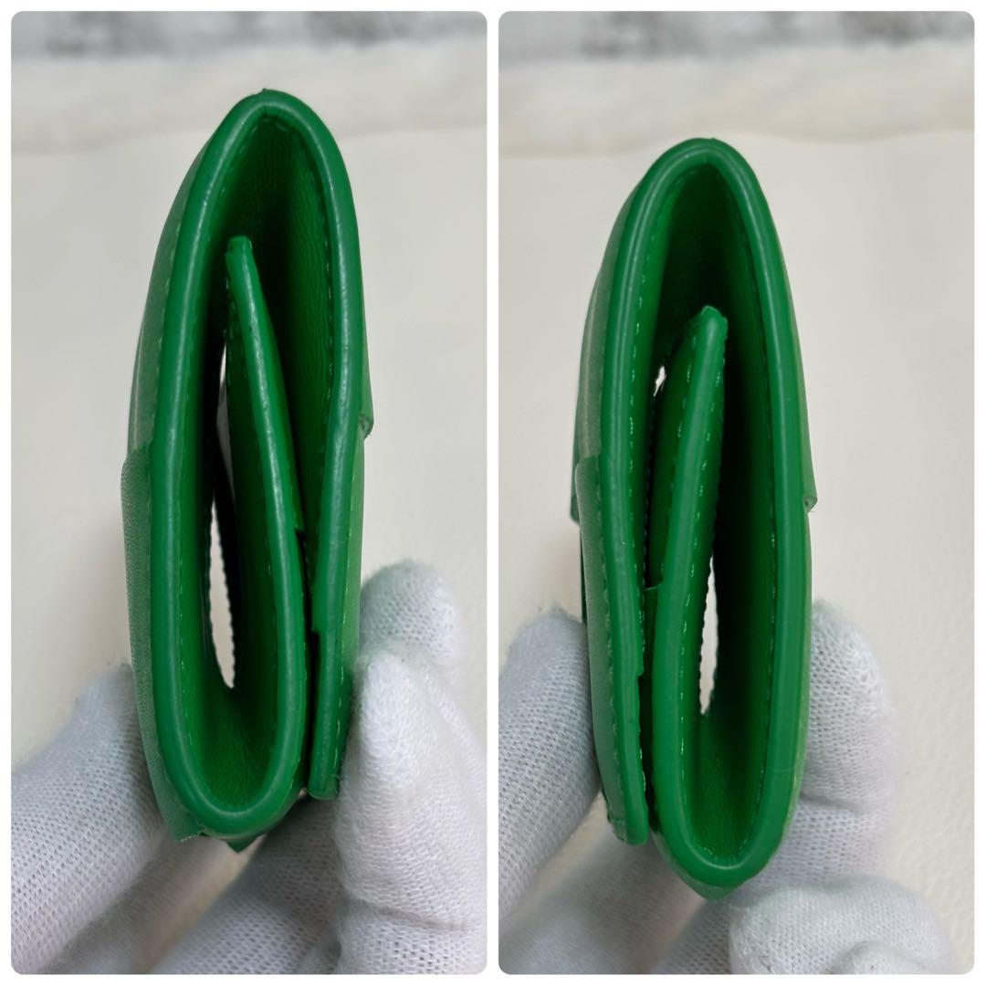 【現行】RFID ボッテガヴェネタ ケース カセット レザー 緑 小銭入