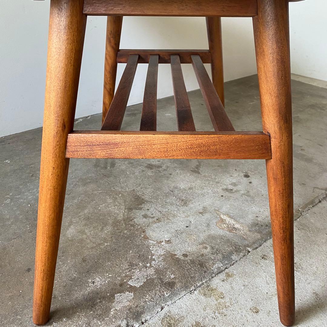 ソファテーブル　ローテーブル　センターテーブル　飾り台　格子荷台付き　オイル仕上