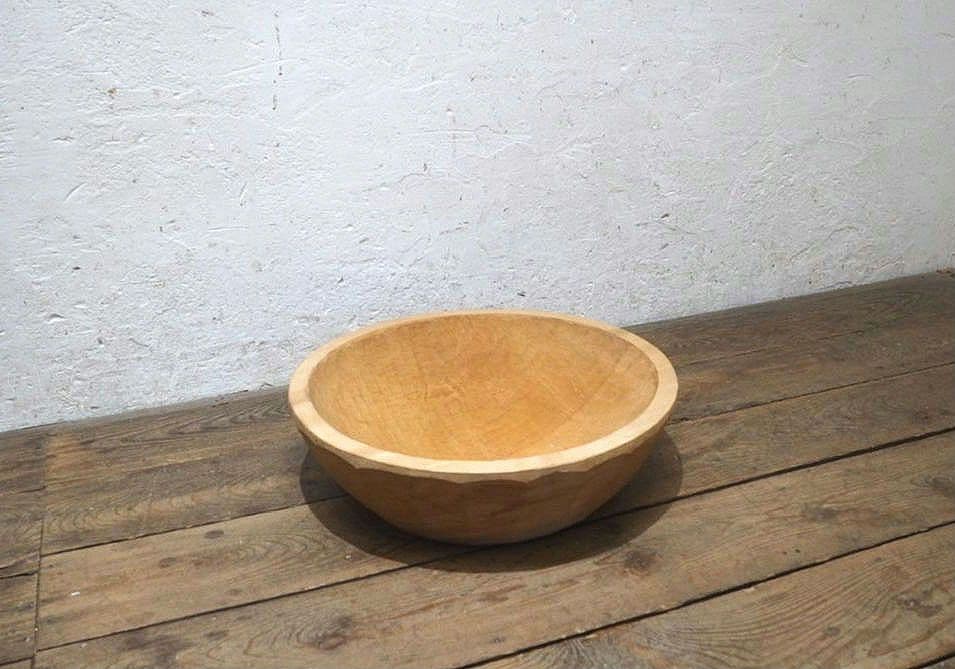 1395 状態の良いこね鉢　捏ね鉢　蕎麦打ち　うどん　古道具　木皿　ボウル　そば