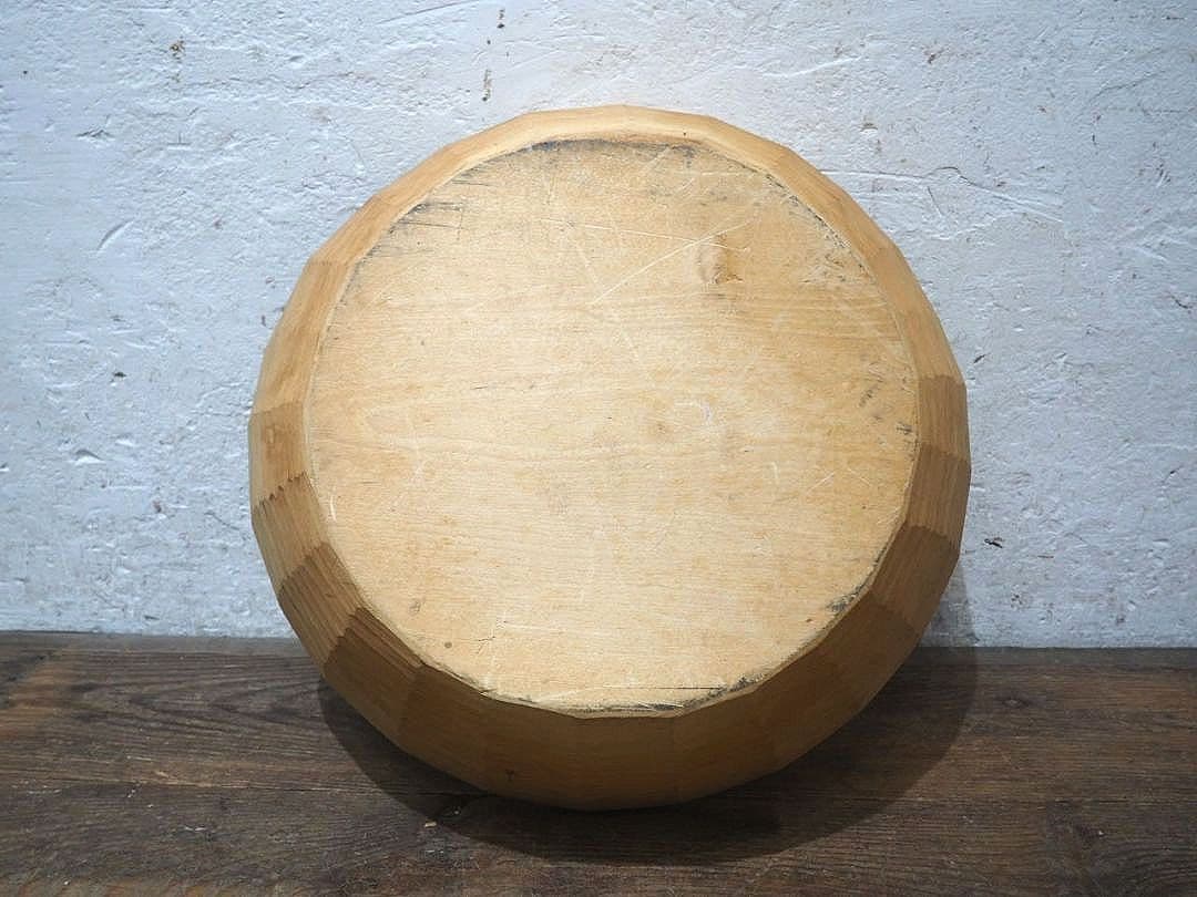 1395 状態の良いこね鉢　捏ね鉢　蕎麦打ち　うどん　古道具　木皿　ボウル　そば