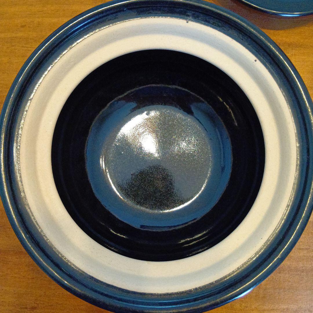 中型土鍋 黒と白の内側　かまどさん