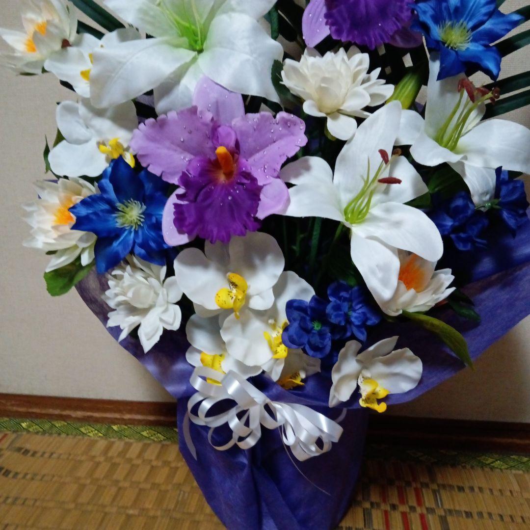 仏花　お供え花　初盆　造花　大きめサイズ　アレンジメント