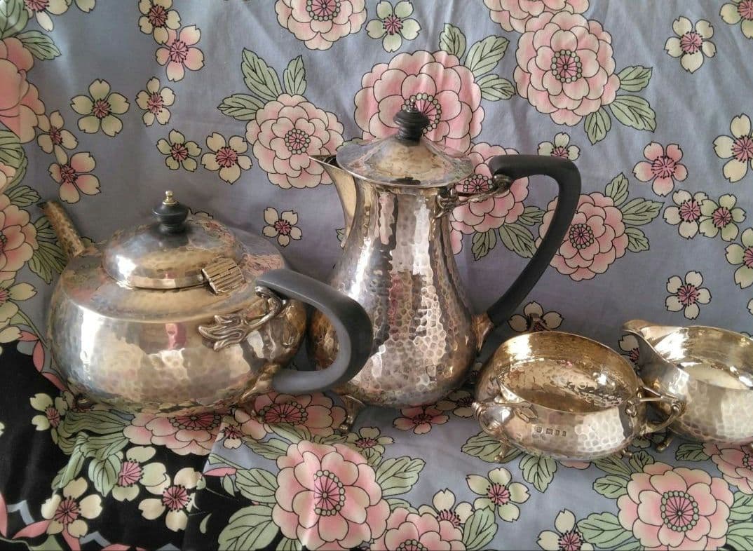 アンティークスターリングシルバー　ティー4点セット