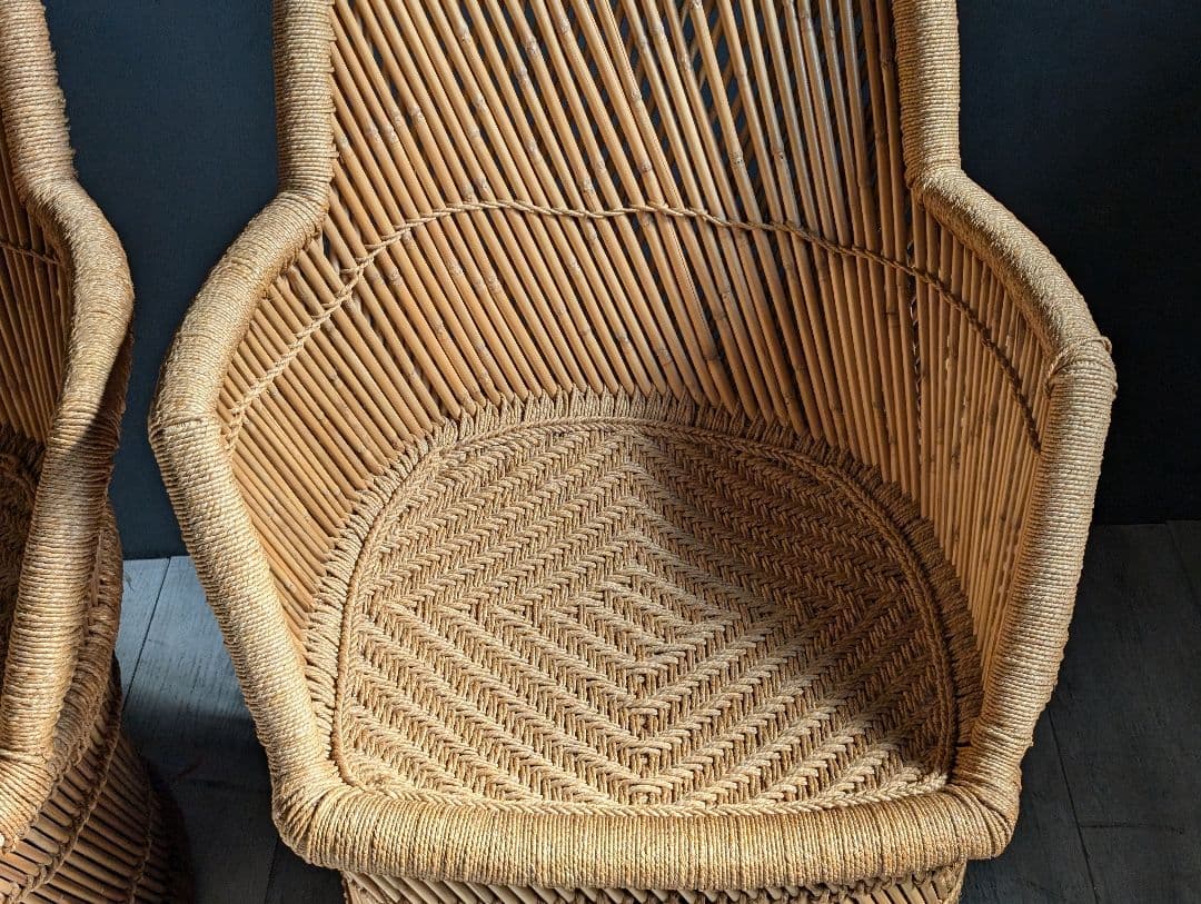 ラタン　籐　アームチェア　スツール　リゾート　バリ島　アジアン　YZ