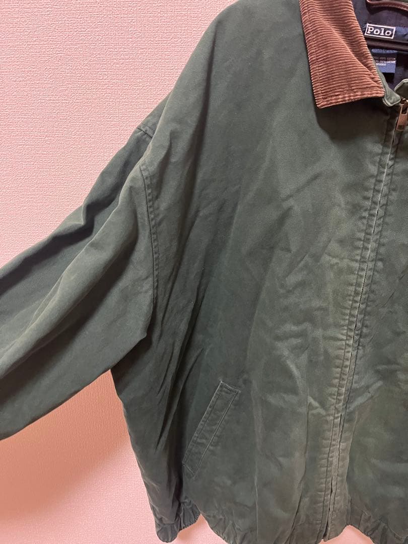 【ポロバイラルフローレン】スウィングトップ　ブルゾン　襟コーデュロイ　刺繍ロゴ