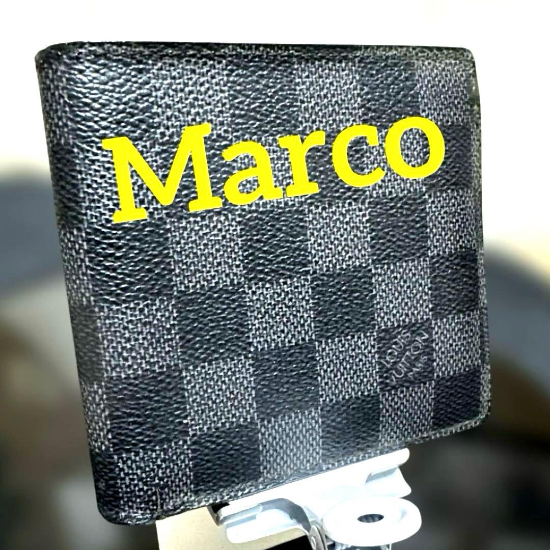 ③☆良品☆ダミエG♪マルコ☆2つ折り財布★ポケットあり