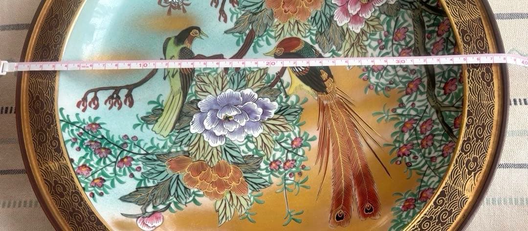 SALE✩.*˚九谷焼 光山窯 花鳥柄 大皿 絵皿