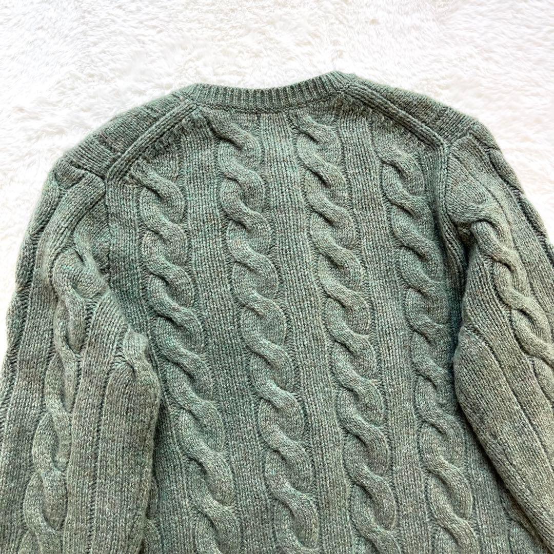 【ポロラルフローレン】 ニットカーディガン ケーブル編み ロゴ ウール カシミヤ