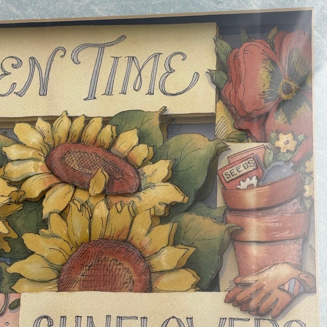 3Dアート シャドーボックス 額装 Garden パンジー ヒマワリ 立体絵画