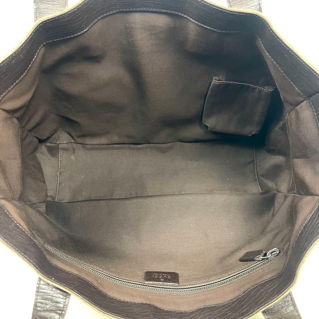 グッチ　トートバッグ　GGスプリーム　ロゴ総柄　プレート　PVCレザー　特価品