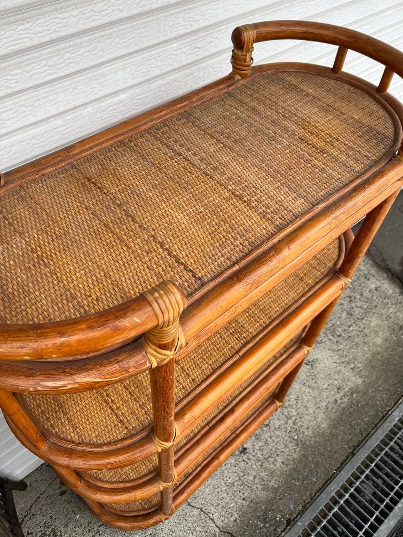 ヴィンテージ　ラタンラック　藤家具
