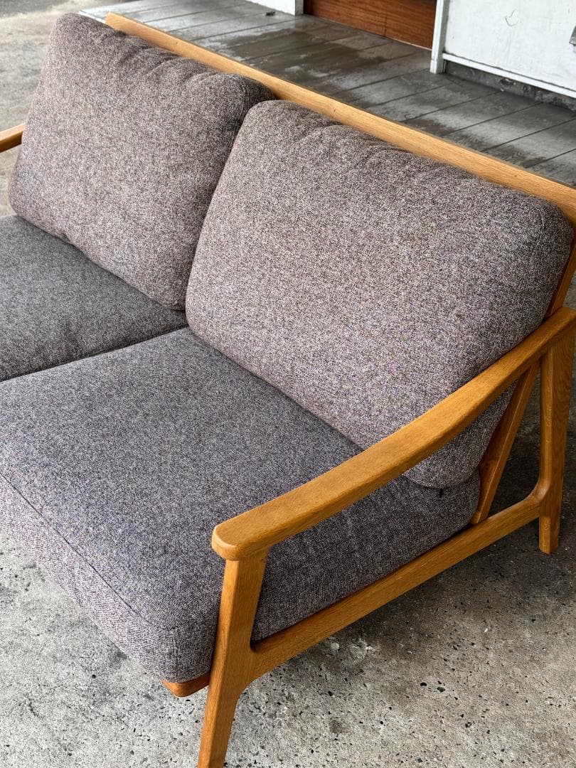 シギヤマ家具 ロクサー 2.5人掛けソファ オーク無垢 布張り木フレーム 北欧