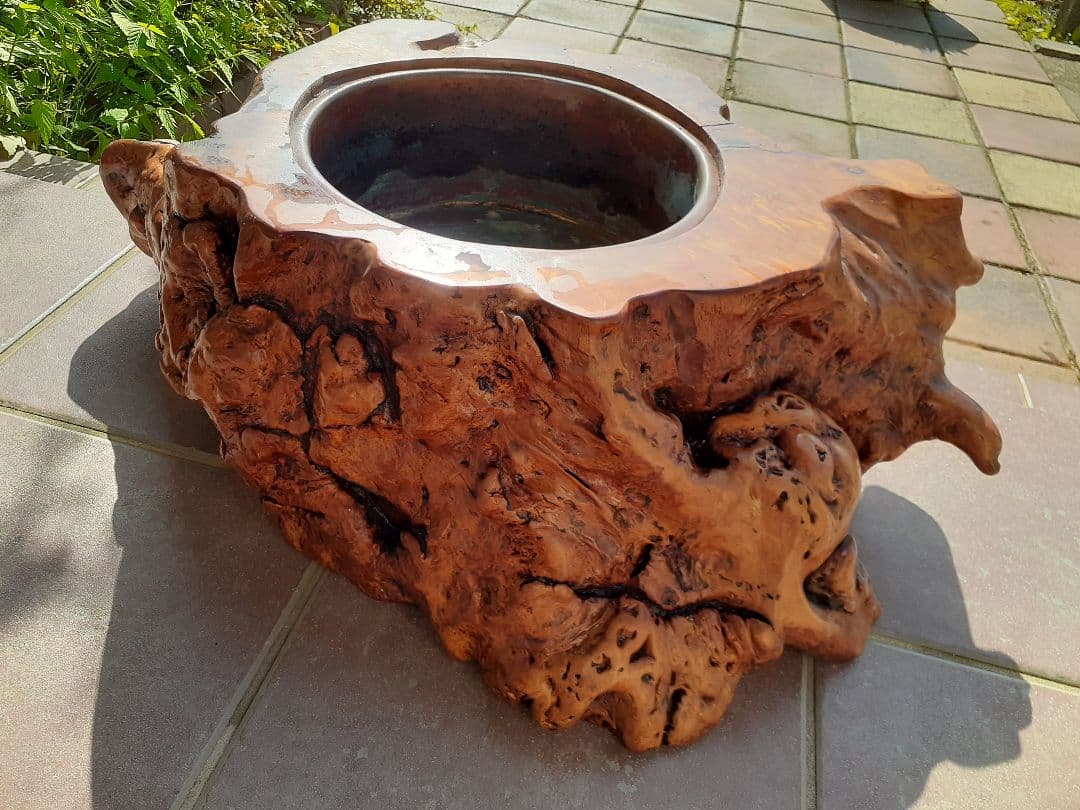 天然欅瘤くりぬき火鉢