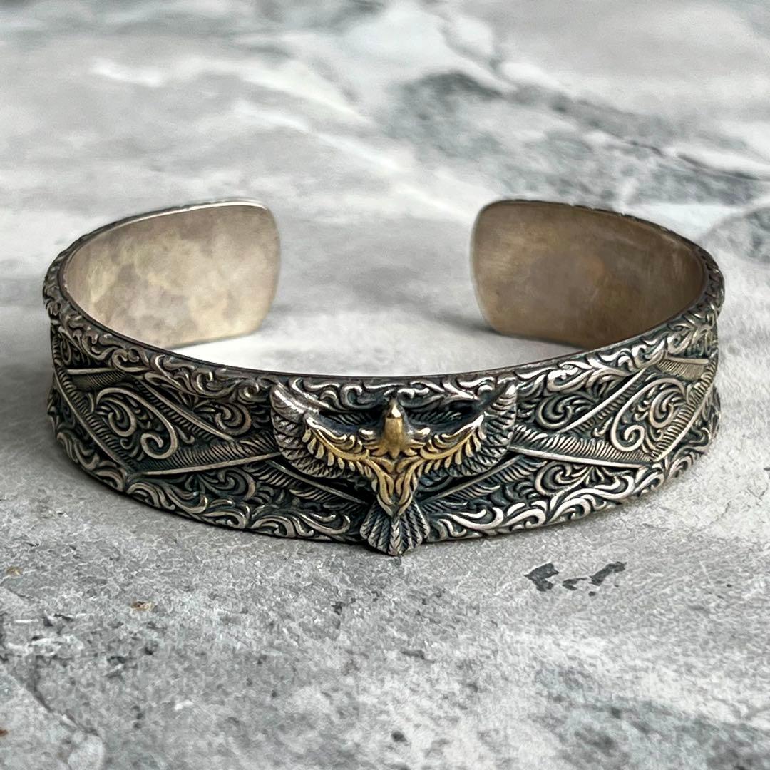 VINTAGE ヴィンテージ ワイド イーグルデザイン バングル ブレスレット