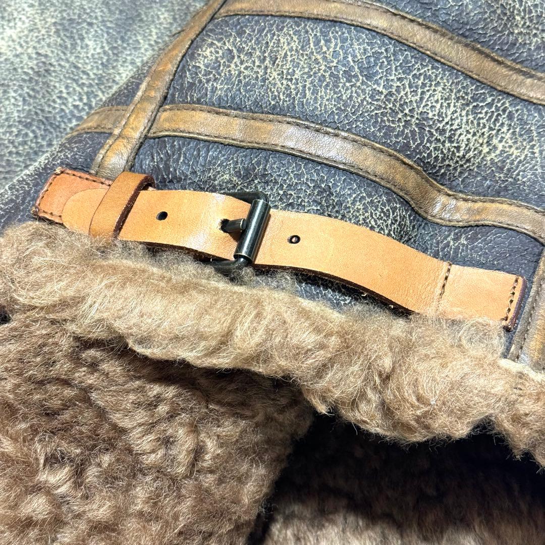 希少 美品 RALPH LAUREN XL ラム レザー ベスト ラルフローレン