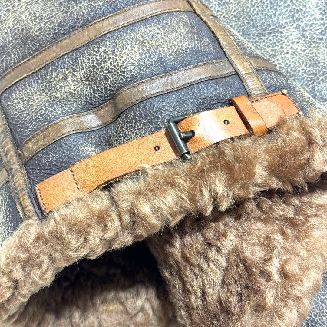 希少 美品 RALPH LAUREN XL ラム レザー ベスト ラルフローレン