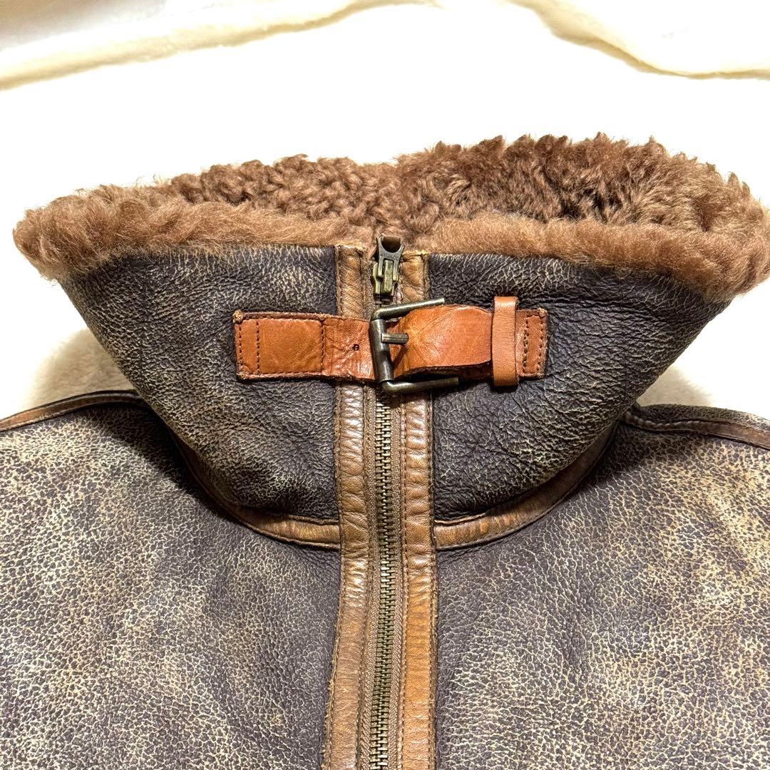 希少 美品 RALPH LAUREN XL ラム レザー ベスト ラルフローレン