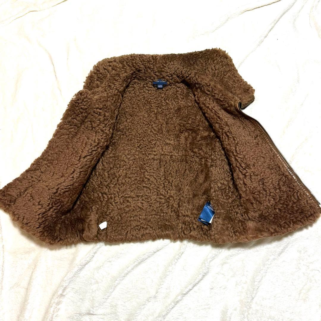 希少 美品 RALPH LAUREN XL ラム レザー ベスト ラルフローレン