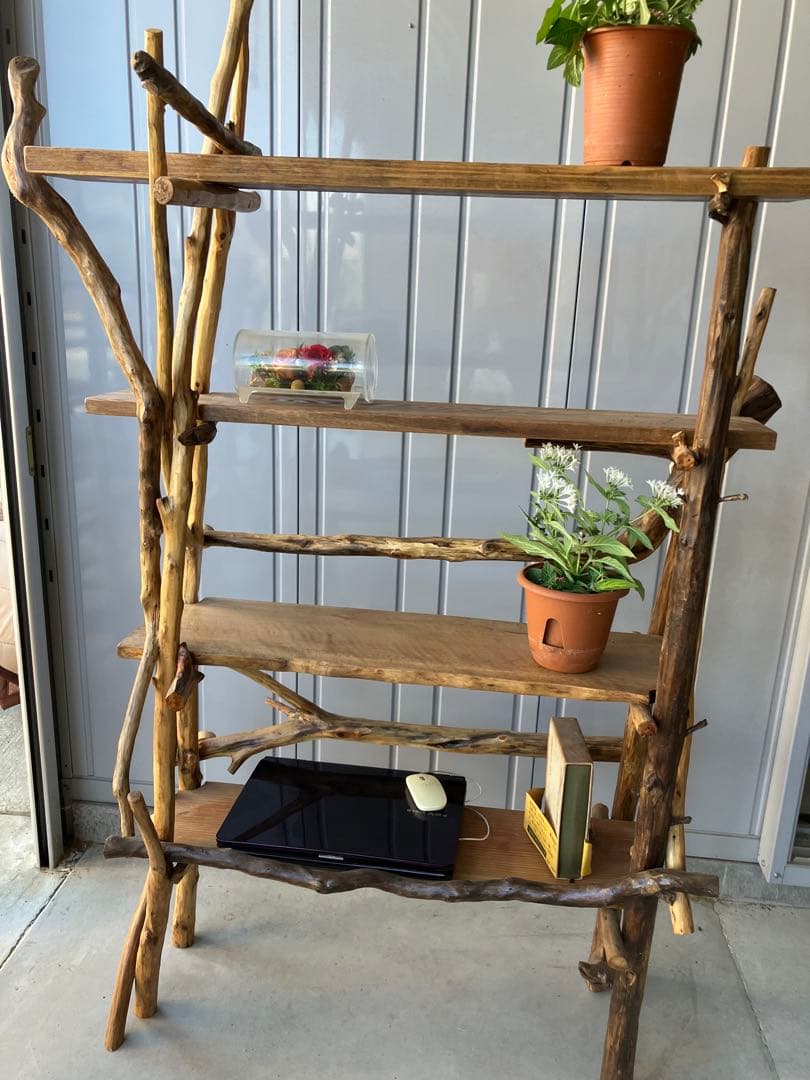流木棚４段、ハンドメイド、取り外し自在