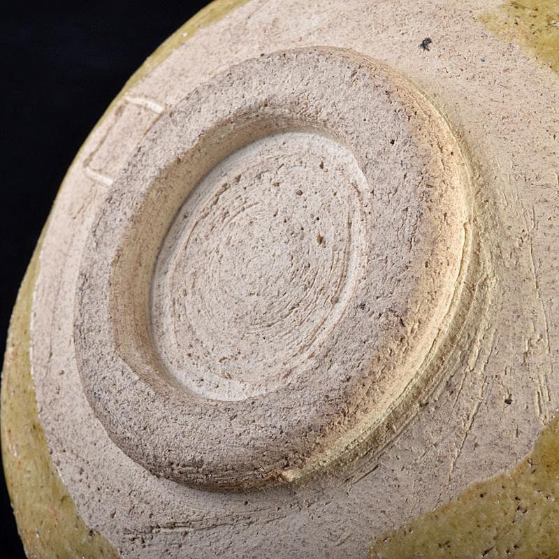 北大路魯山人作　織部焼　茶碗　共布　黒田陶々庵極め箱　M　R7647