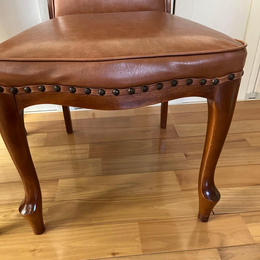 マルニ木工 ベルサイユ チェア 猫脚 鋲打ち ダイニングチェア 2脚セット