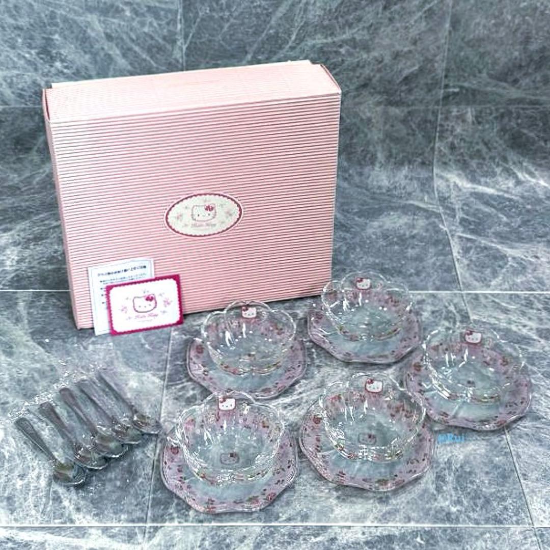 新品 未使用 サンリオ ハローキティ フルーツキティ ミニデザートセット 元箱付