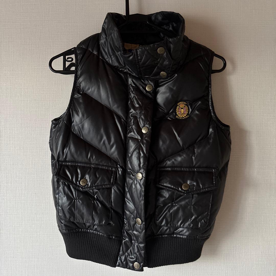 バーバリー　ダウンベスト　ノバチェック 38 エンブレム　ブラック　ベージュ
