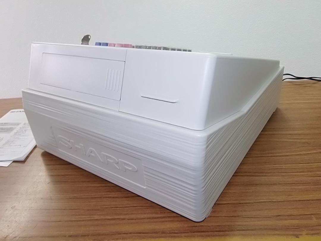 美品設定無料横型領収証シャープ８部門インボイスレジスターXE-A147　0329