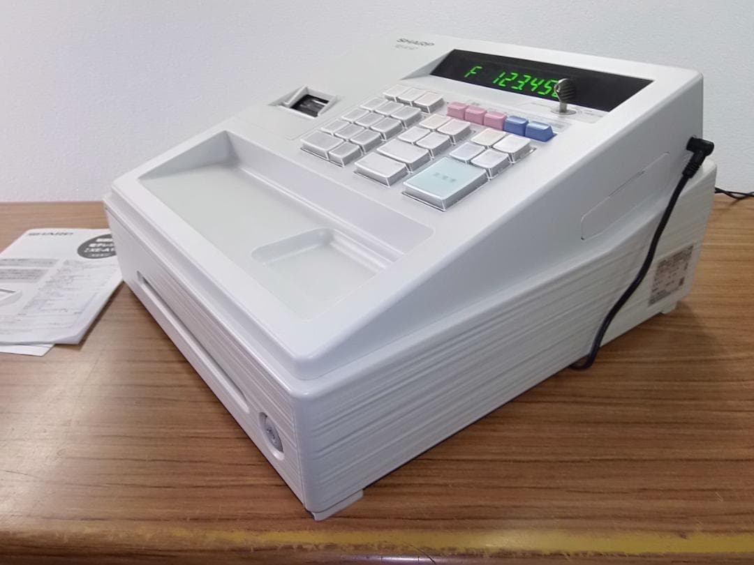 美品設定無料横型領収証シャープ８部門インボイスレジスターXE-A147　0329