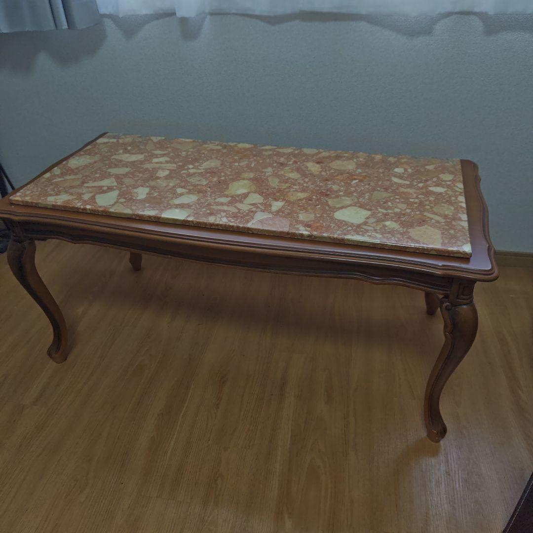 イタリア製 大理石テーブル 天然石 猫足 センターテーブル ローテーブル 長方形