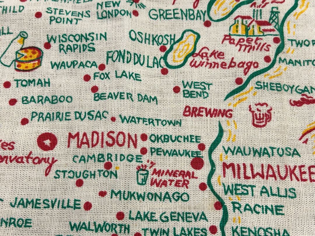 デッドストック 40s ビンテージ アンティーク スーベニア リネン エプロン