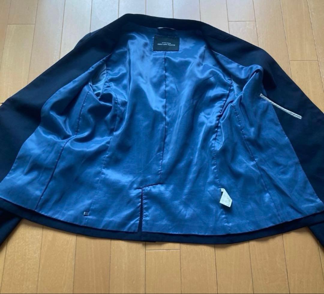 グリーンレーベルリラクシング パンツ　スーツ 40 紺　ノーカラー　ストレッチ