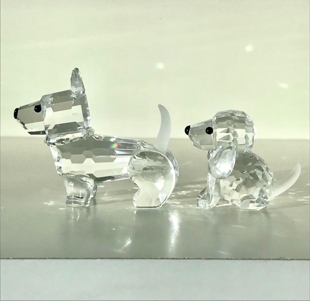 【中古】スワロフスキー 犬 置物 セット