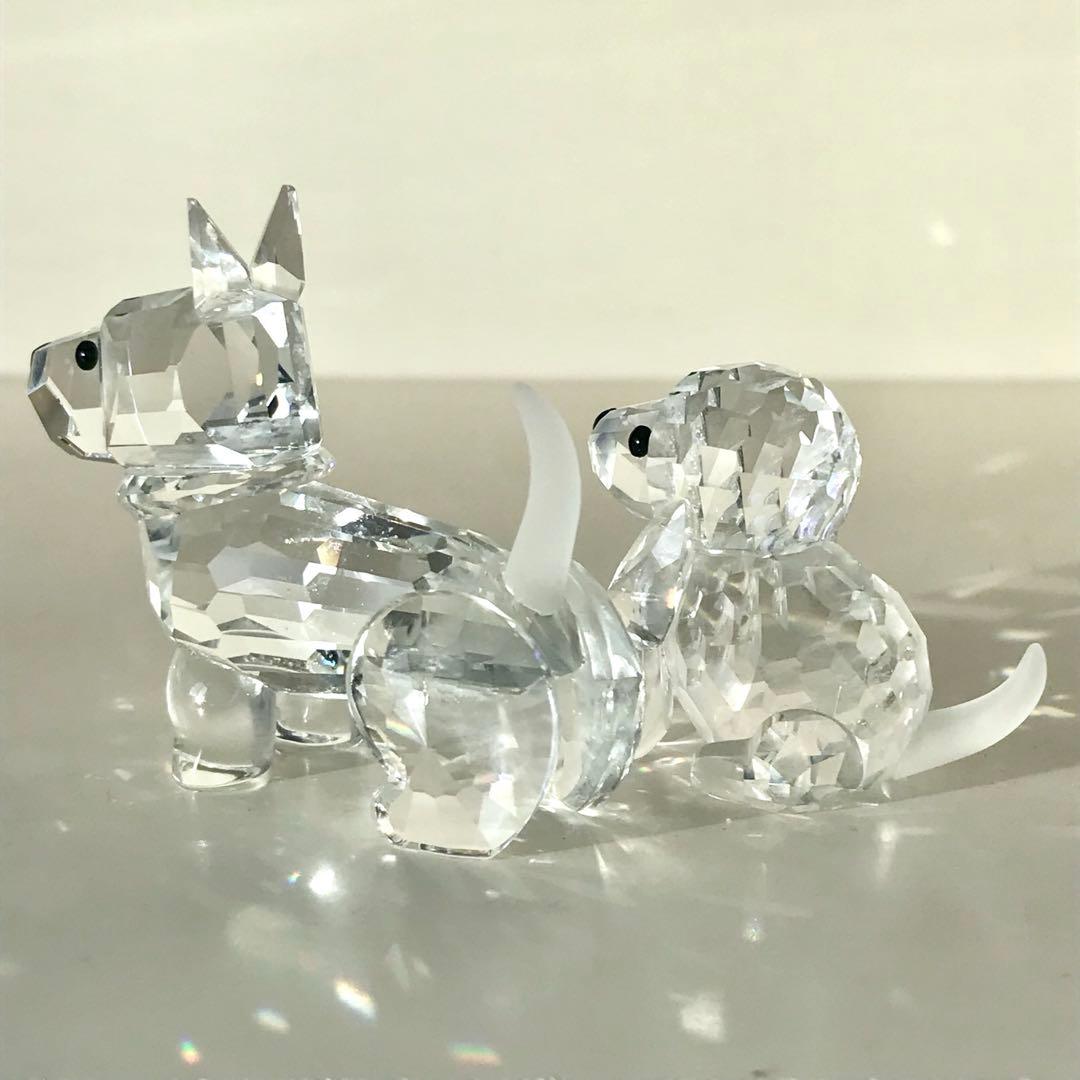 【中古】スワロフスキー 犬 置物 セット