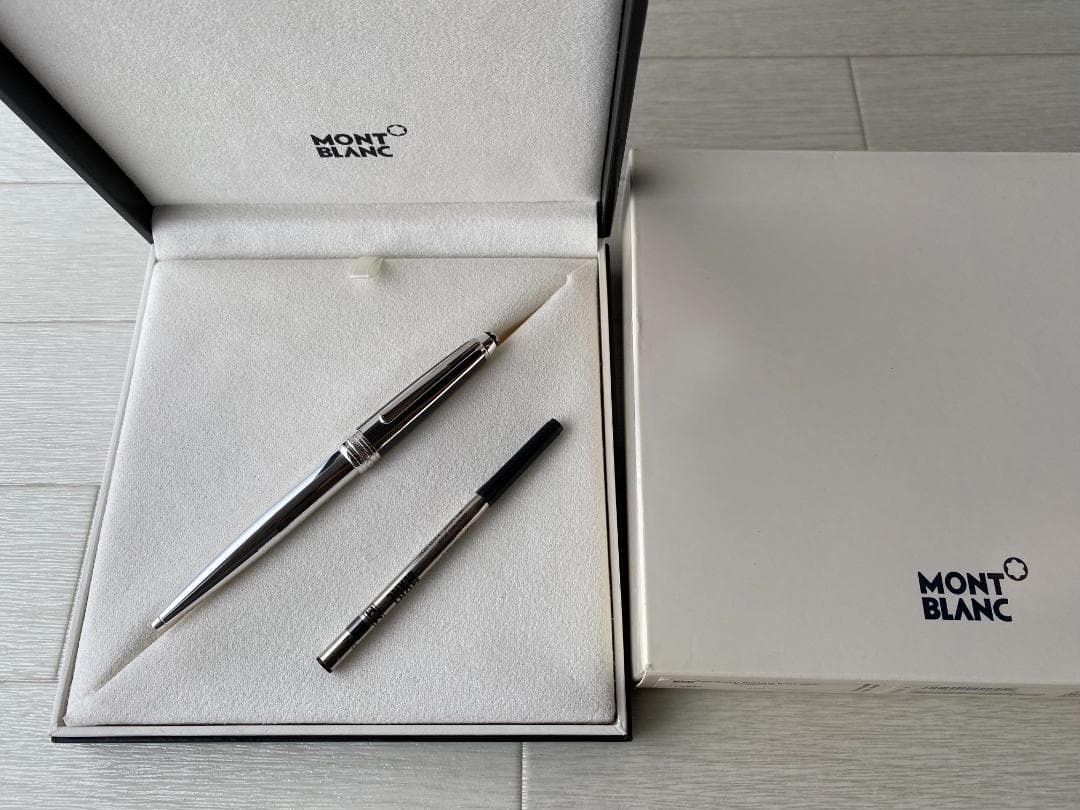 未使用に近い　モンブラン ソリティアシルバーファイバー 925 ボールペン